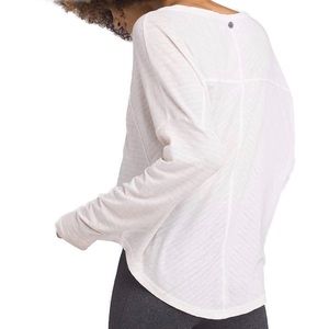 prAna Seabord Long Sleeved Tee in White - Organic Cotton and Hemp